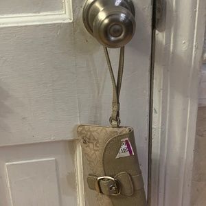 NEW DNKY Beige Monogram Wallet/Wristlet